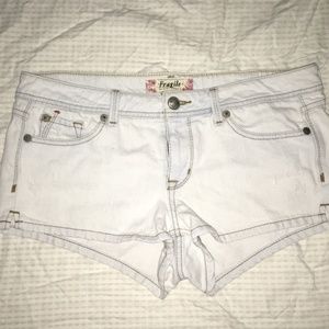 Fragile Acid Wash Jean Shorts